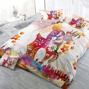 Sika Deer 4-Piece High Density Satin Drill Duvet Cover Sets