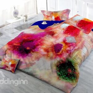 Bright and Colorful 4-Piece High Density Satin Drill Duvet Cover Sets