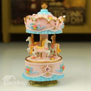Romantic Flash Light Merry-Go-Round Music Box - Valentine Anniversary Birthday Gift
