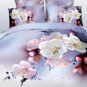 New Arrival Elegant Cherry Blossom Print One Pair Pillowcases