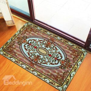 Wonderful Exotic Floral Pattern Non-Woven Fabric 3D Doormat