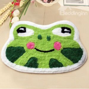 Creative Cute Cartoon Frog Shaped Area Rug Bedroom Door Floor Mat