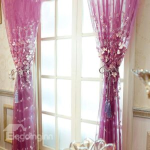 Top Grade Clover Pattern Embroidered Sheer