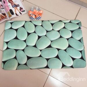 Coral Fleece Cobblestone Water Absorption Skid Resistance Soft 3D Bath Rug