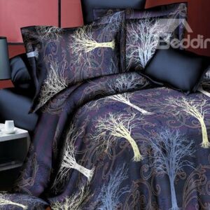 Tree of Life Print 4-Piece Polyester Duvet Cover Sets