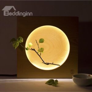 Fabulous Creative Decorative Full Moon Simple Wood LED Lamp
