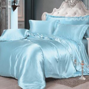 Super Soft Water Blue 4-Piece Duvet Cover Sets
