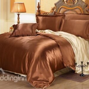 Skin Care Charming 4-Piece Coffee Duvet Cover Sets