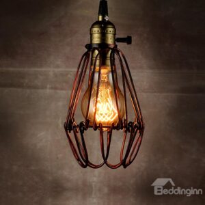 American Country Style Loft Iron Cage Pendant Lights