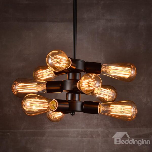 Retro Creative Decorative Coffee Bar 9-Head Waterpipe Pendant Lights