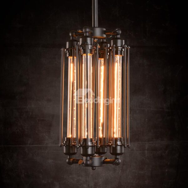 Retro Creative Coffee Bar Edison Flute 4-Head Pendant Lights