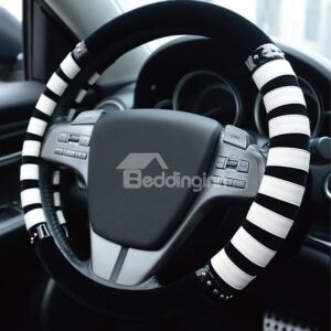 Color Matching Flocking Fabric Steering Wheel Cover