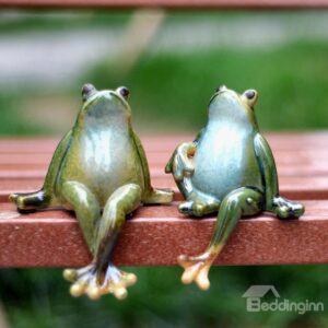 Creative Cute Porcelain Frog Pair Desk Decoration