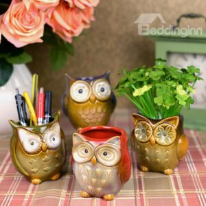 Super Cute Owl Desktop Decoration Organizer Pen Holder