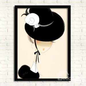 Modern Simple Graceful Lady in Hat Prints