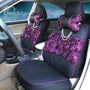 Fashionable Lace Decorated Sandwich Car Seat Cover