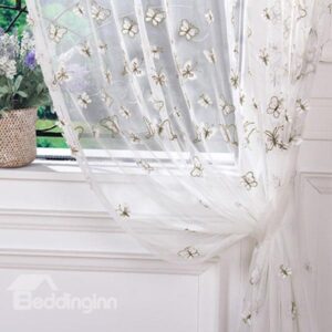 Graceful Butterfly Pattern Embroidered Sheer