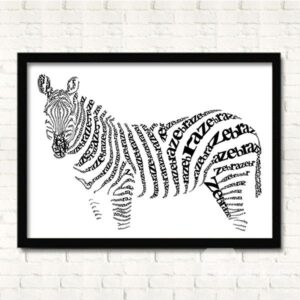 Modern Simple Creative Zebra in letters Prints