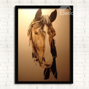 Vivid 3D Horse Head Framed 1-Panel Wall Prints