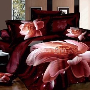 Big Lifelike 3D Water Lily Print One Pair Pillowcases