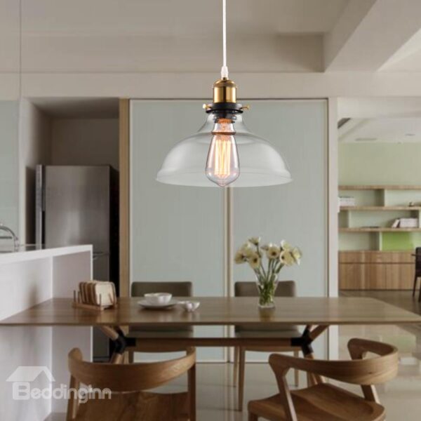 Retro American Country Style Creative Glass Bowl Shaped Pendant Lights
