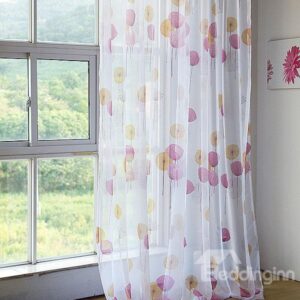 Lively Dandelion Pattern Grommet Top Sheer