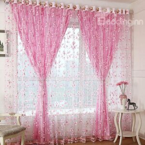 Modern Countryside Simple Style Grommet Top Curtain and Sheer