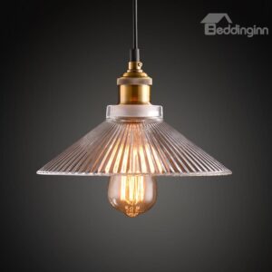 Vintage Industrial 1-Head Glass Shade Pendant Light
