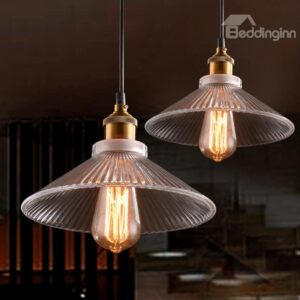Vintage Industrial 2-Head Glass Shade Pendant Light