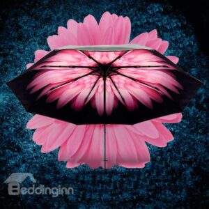 Wonderful Pink Daisy Portable Folding Sun Umbrella
