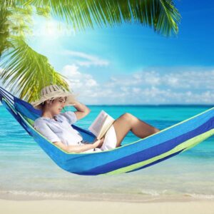 Thick and Anti-Tearing Outdoor Stripe Canvas Hammock