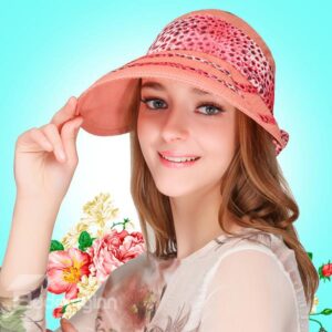Fashion Women's Leopard Sun Hat Summer Beach Cap