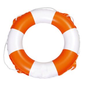 Lovely Orange and White Swim Ring with Safety Rope for Children