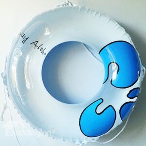 Light Blue Adult Swim Ring with Safety Rope