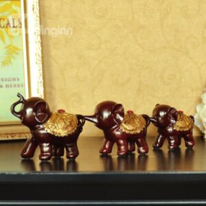 Cute Vivid LuckyThree-Piece Elephants Desktop Decroation