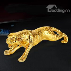 The Running Golden Leopard Gilding Creative Car Decor