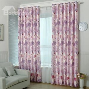 High Quality Jacquard Flower Pattern Grommet Top Curtain