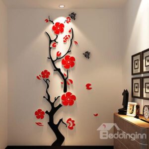 Stunning Plum Flower 3D Wall Stickers