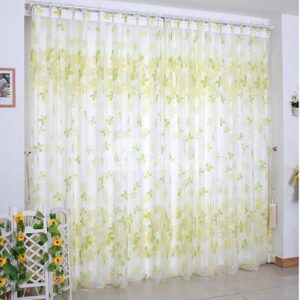 Top Grade Gorgeous Flower Pattern Grommet Top Curtain and Sheer