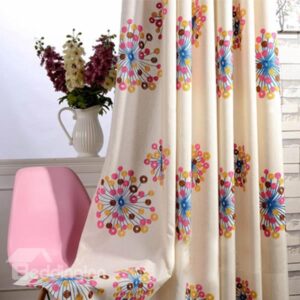 Top Class Colorful Dandelion Grommet Top Curtain