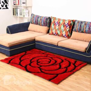 Top Quality Extra Thcikness Living Room Multi-Color 3D Flowers Area Rugs