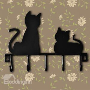 Creative Cute Black Cats Ironworks Wall Hook