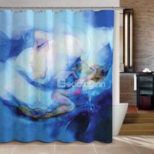 Romantic French Dreaming Girl Pattern Shower Curtain