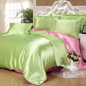 Skin Care Elegant 4-Piece Green Duvet Cover Sets