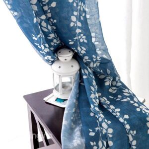 Beautiful Leaves Pattern Double Pinch Pleat Sheer