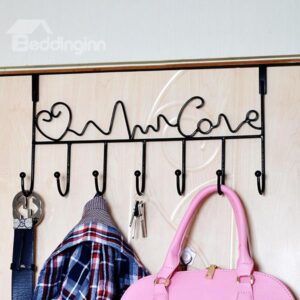 Creative Ironwork Love Over The Door 7 Hook Organizer Rack