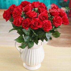 Gorgeous Red Rose Artificial Flower 10-Piece
