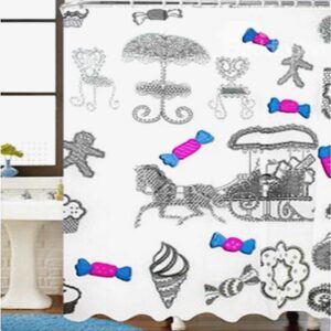 Faddish 3D EVA Candy Print Thicken Shower Curtain