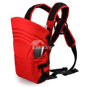 Functional Red Front Pocket Cross-Strap Baby Carrier