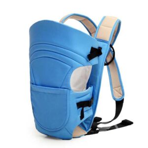 Functional Blue Front Pocket Cross-Strap Baby Carrier